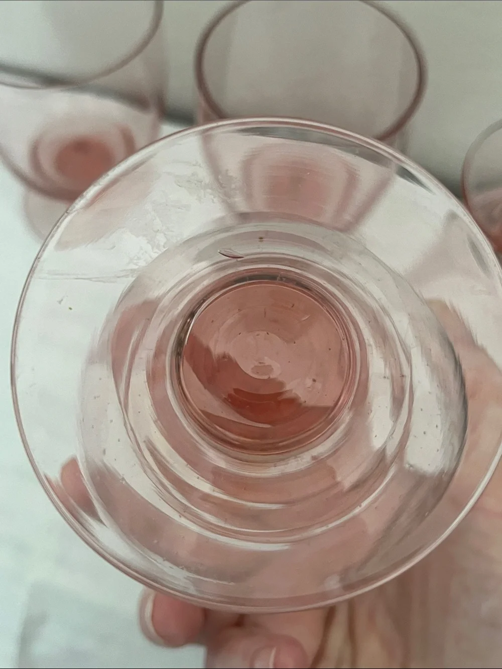 Sakura European Blush pink Hue Small air Bubbles throughout Water /Wine NWOB